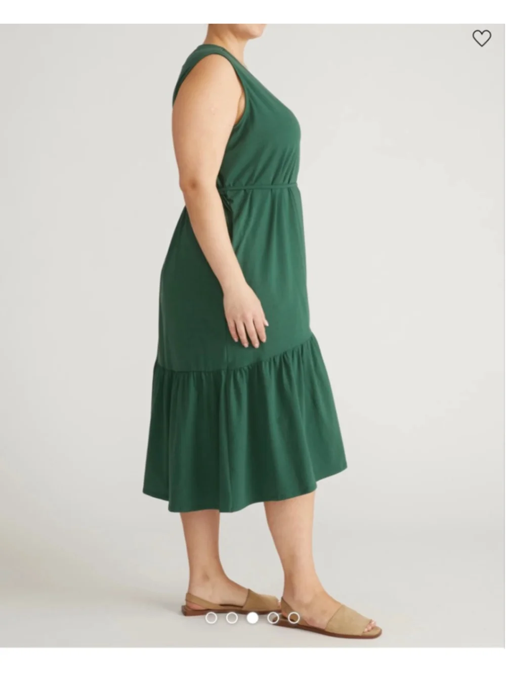 NEW with tags Universal Standard Tiered Twirl Wrap Dress Green Conifer L (22-24) - Picture 3 of 11